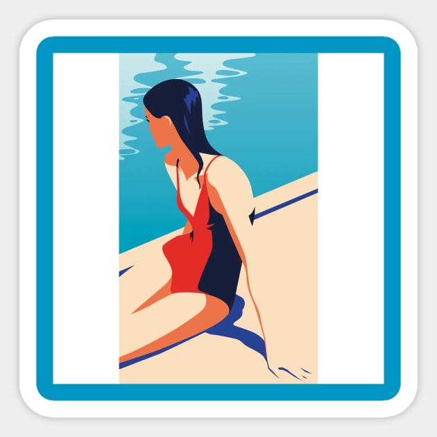 Swimming Time Sticker by Bahar's Illustrations